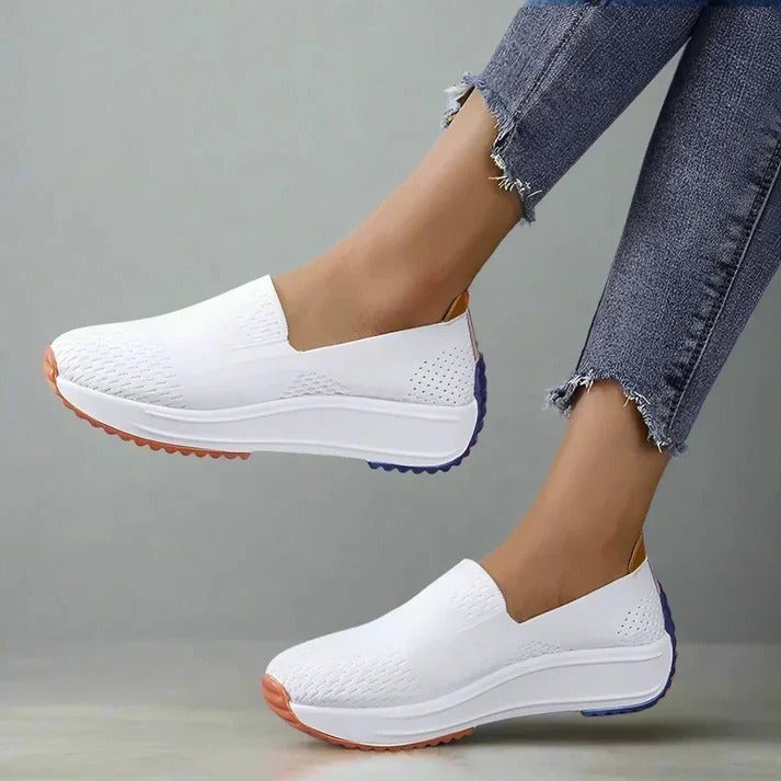 Women's Slip-On Mesh Sneakers - Wide Toe Box & Cushioned Sole for Ultimate Comfort