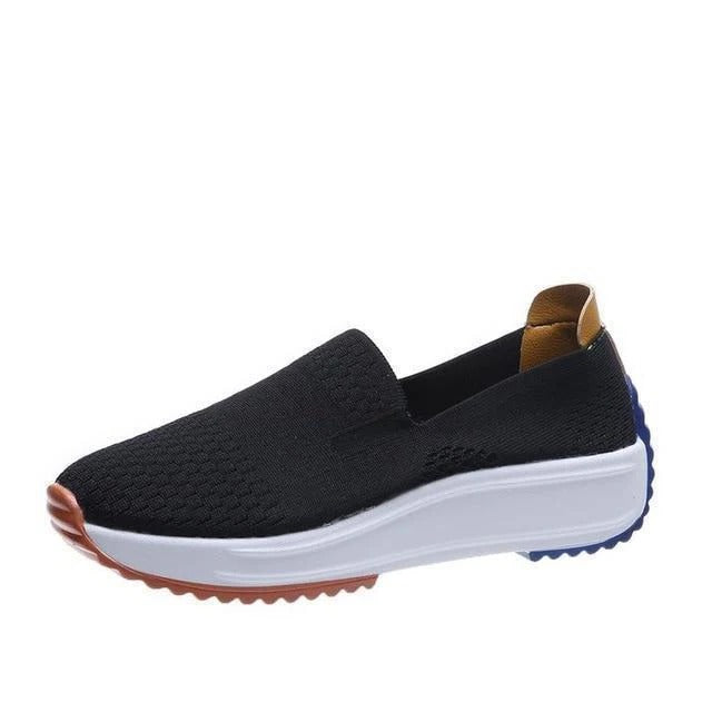 Women's Slip-On Mesh Sneakers - Wide Toe Box & Cushioned Sole for Ultimate Comfort