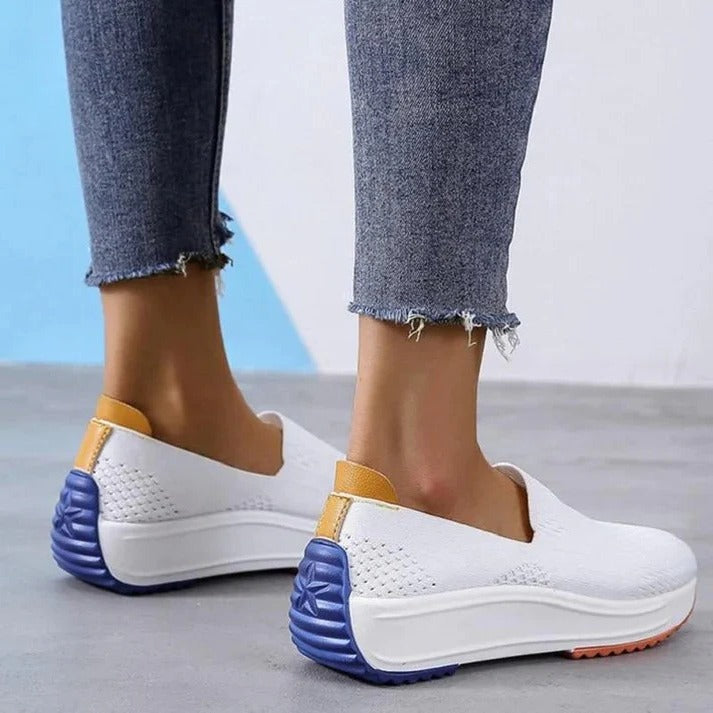 Women's Slip-On Mesh Sneakers - Wide Toe Box & Cushioned Sole for Ultimate Comfort