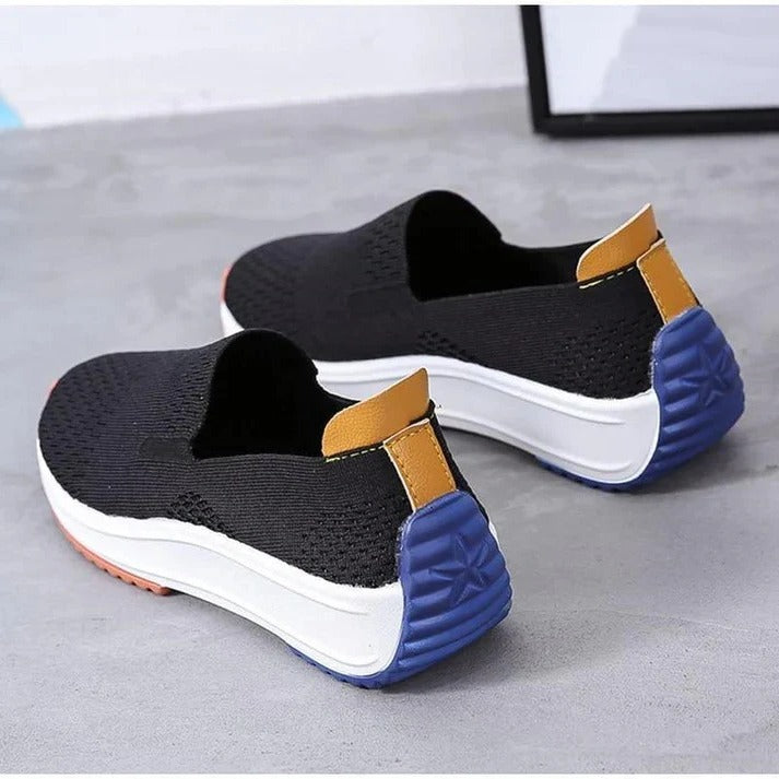 Women's Slip-On Mesh Sneakers - Wide Toe Box & Cushioned Sole for Ultimate Comfort
