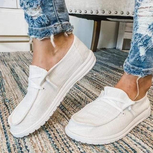 Women's Wide Toe Box Canvas Sneakers with Stretch Band & Cushioned Insole for Ultimate Comfort