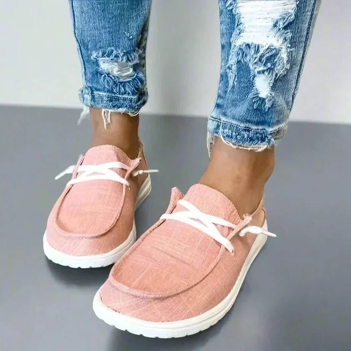 Women's Wide Toe Box Canvas Sneakers with Stretch Band & Cushioned Insole for Ultimate Comfort