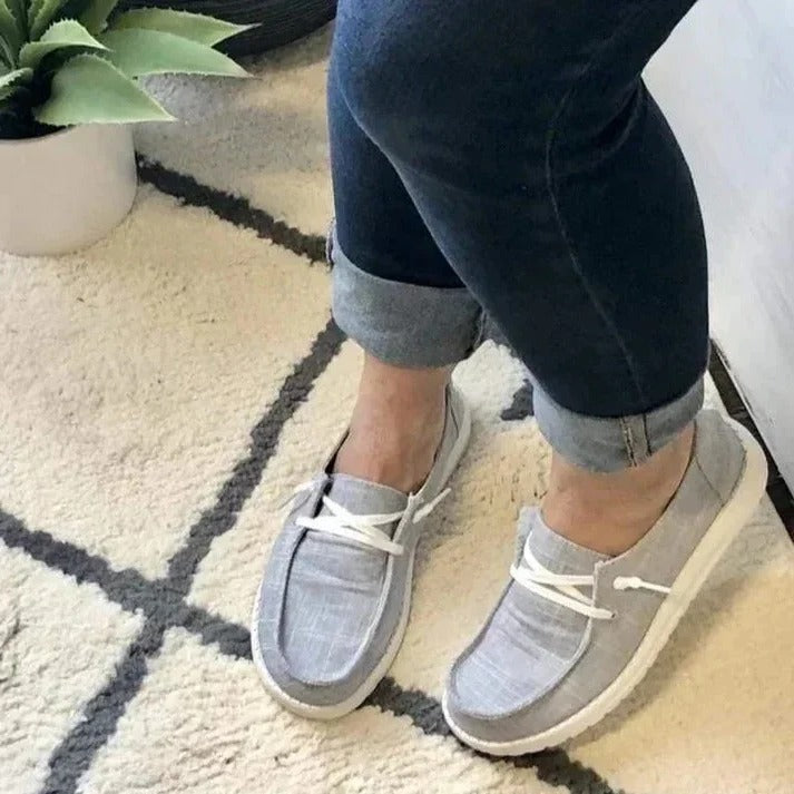 Women's Wide Toe Box Canvas Sneakers with Stretch Band & Cushioned Insole for Ultimate Comfort