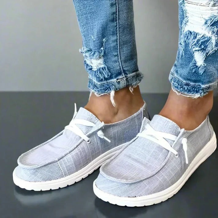 Women's Wide Toe Box Canvas Sneakers with Stretch Band & Cushioned Insole for Ultimate Comfort