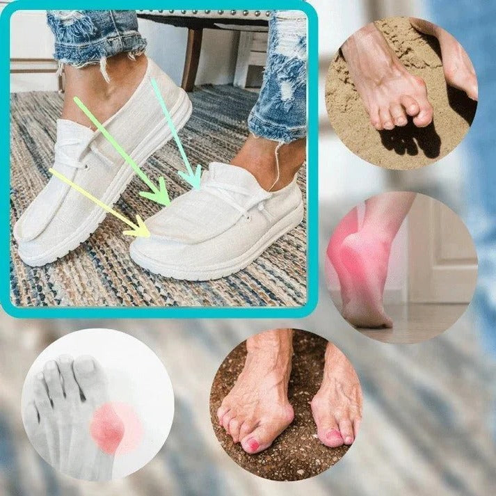 Women's Wide Toe Box Canvas Sneakers with Stretch Band & Cushioned Insole for Ultimate Comfort