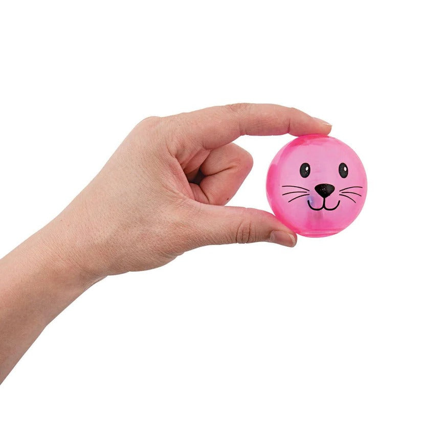 12 Pack LED Flashing Bouncy Balls - Easter Bunny Design - Perfect Kids Party Favors & Egg Hunt Toys