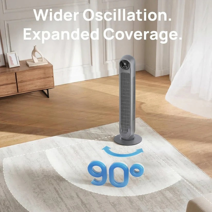 Bladeless Tower Fan Air Cooler - 8 Speed Settings & 4 Modes for Home & Office - Quiet, Energy-Efficient Cooling
