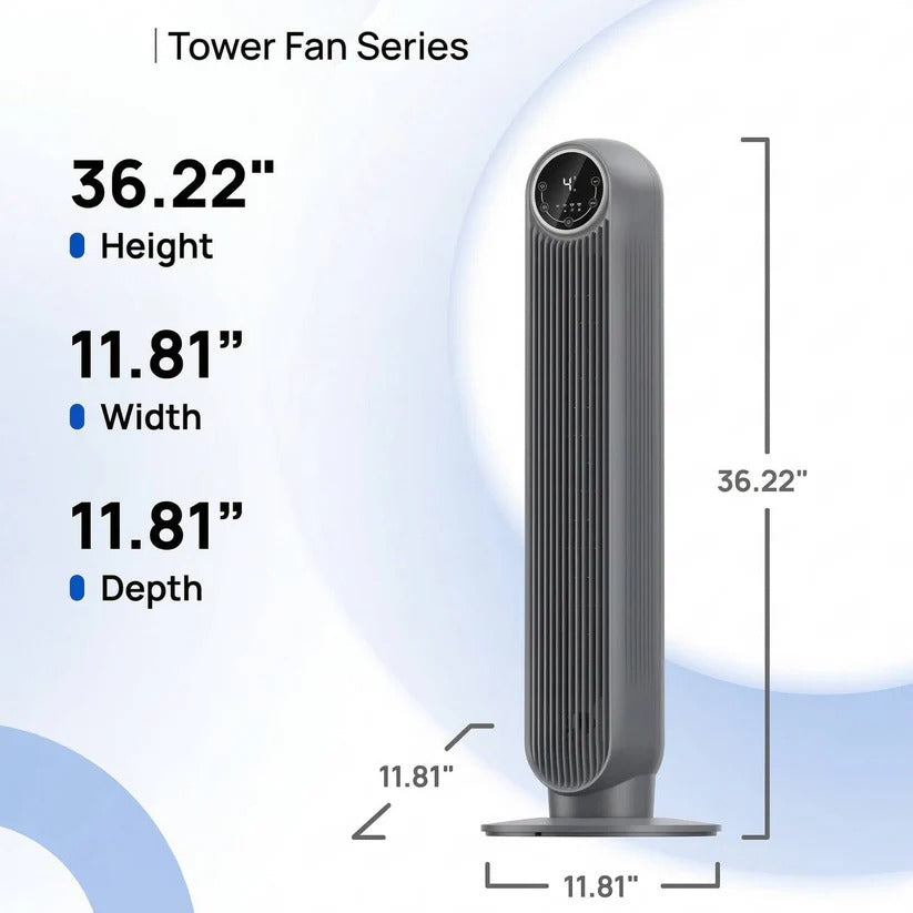 Bladeless Tower Fan Air Cooler - 8 Speed Settings & 4 Modes for Home & Office - Quiet, Energy-Efficient Cooling