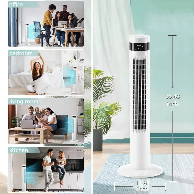 Bladeless Standing Air Cooler - Ultra Quiet Operation, 3 Adjustable Speed Modes, Perfect for Indoor Comfort