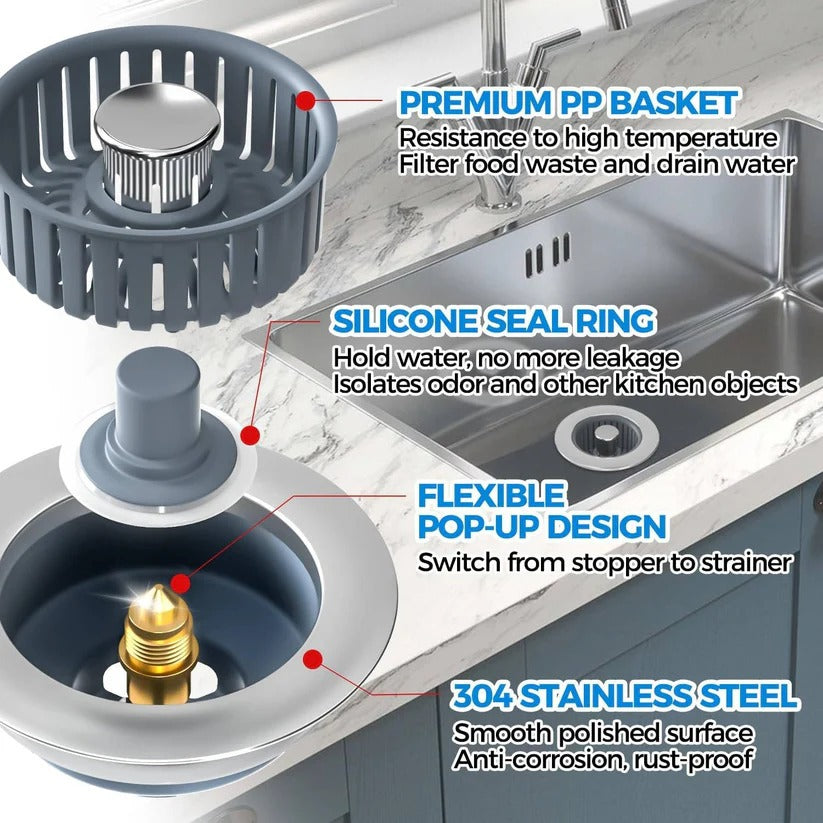 Premium Bathroom Sink Filter with Removable Debris Catcher - Easy Clean & Clog Prevention