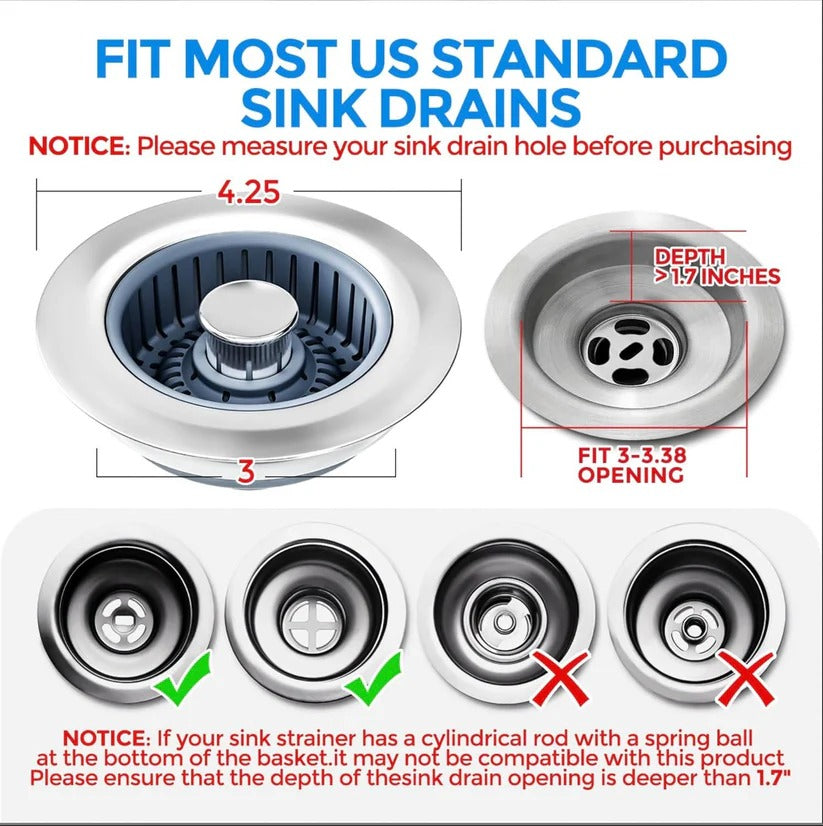 Premium Bathroom Sink Filter with Removable Debris Catcher - Easy Clean & Clog Prevention