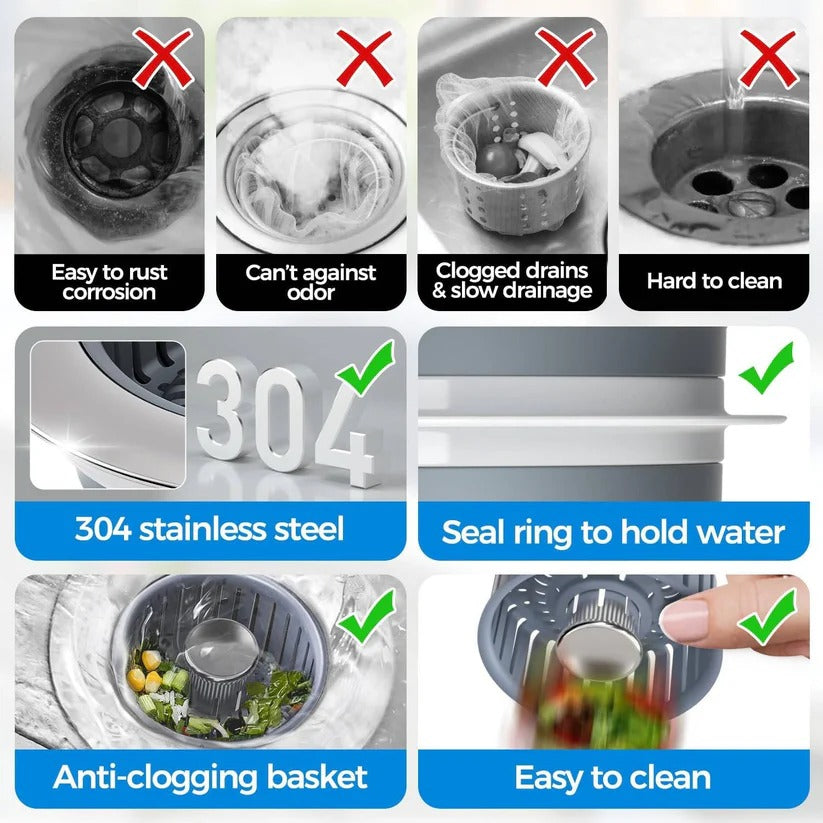 Premium Bathroom Sink Filter with Removable Debris Catcher - Easy Clean & Clog Prevention