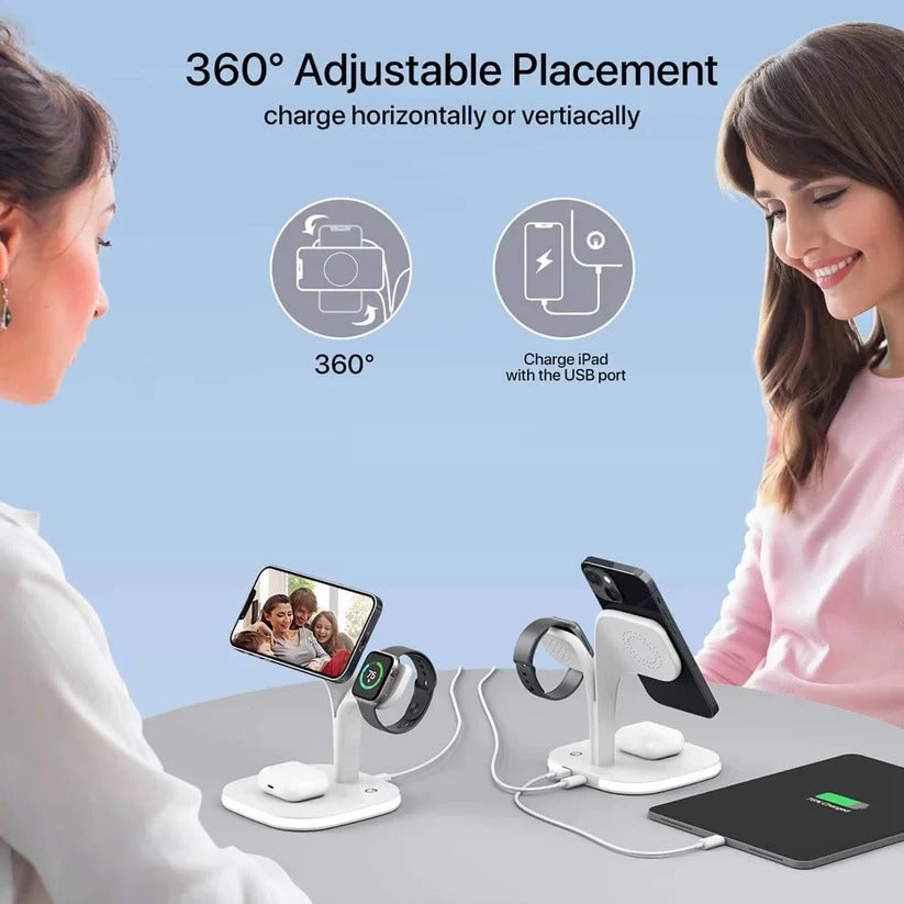 3-in-1 Multi-Device MagSafe Charging Pad for iPhone, AirPods, and Apple Watch - Fast Wireless Charging Station
