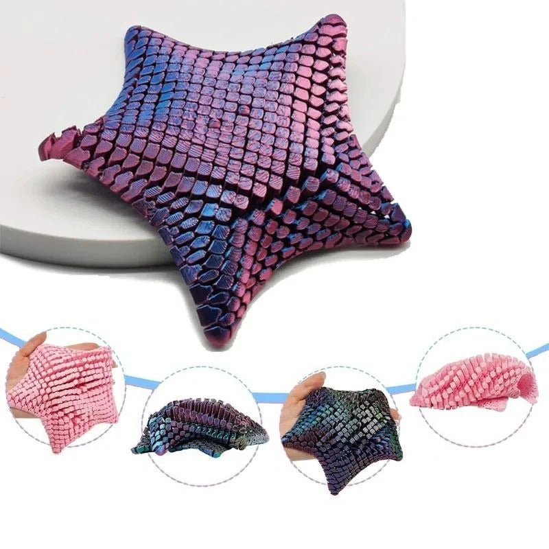 3D Printed Articulated Starfish Fidget Toy - Perfect for Desk & Travel Stress Relief