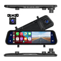 9.66-Inch Dual Camera Rearview Mirror Dash Cam with GPS, Touch Display & Night Vision