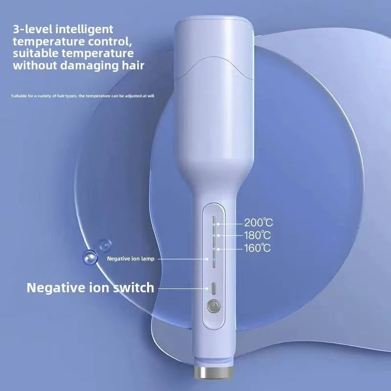 28mm Beach Wave Curling Iron - Adjustable 3 Heat Settings for Effortless Curls