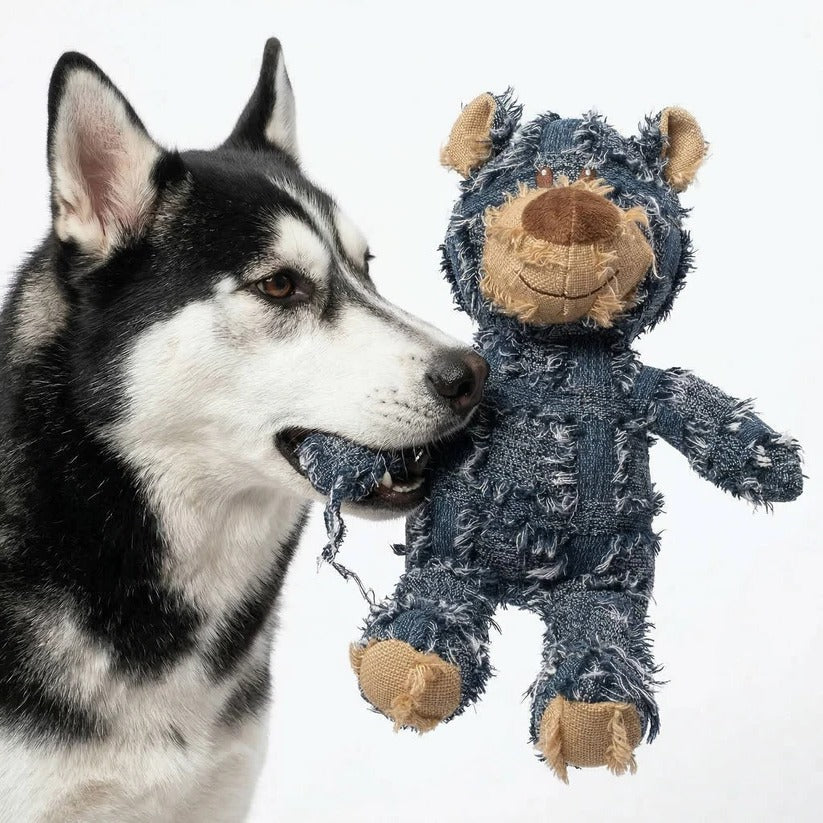 Durable Reinforced Plush Dog Toy with Squeaker - Perfect for Tugging, Chewing, and Interactive Play