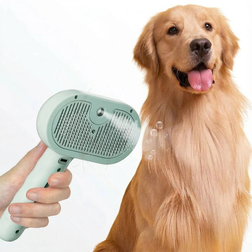 Self-Cleaning Steam Pet Grooming Brush for Dogs & Cats - Effortless Fur Removal & De-shedding Tool