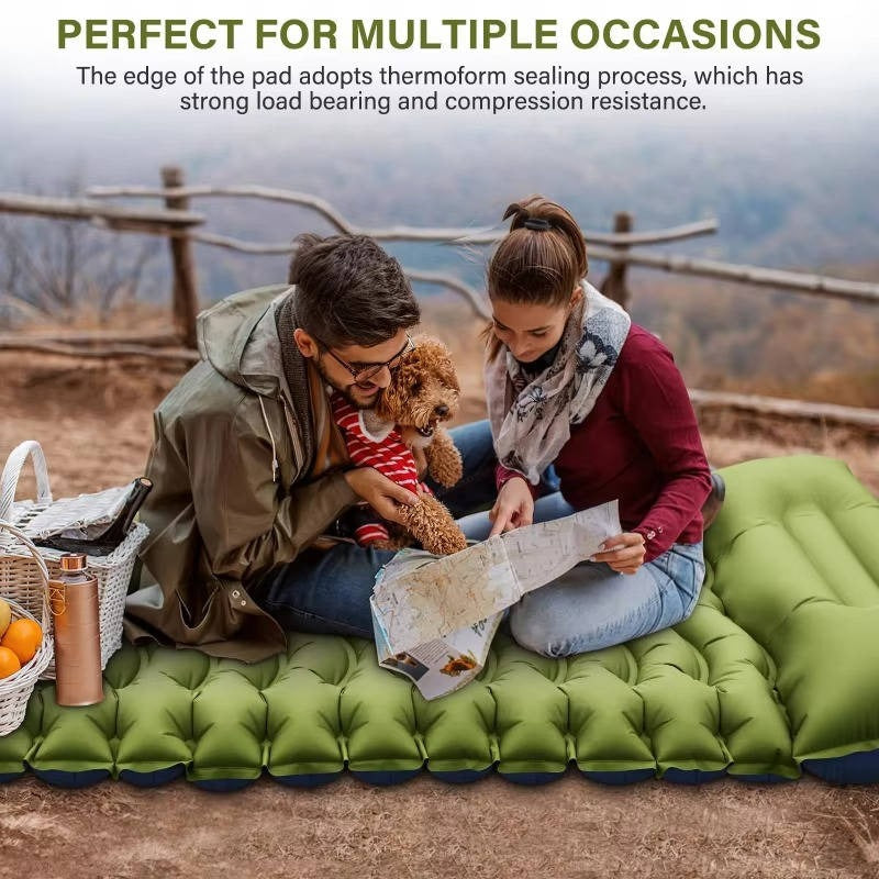 Ultra-Lightweight Inflatable Camping Sleeping Mat with Built-In Pillow - Perfect for Outdoor Adventures