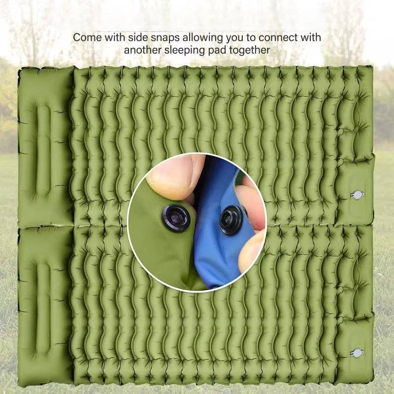 Ultra-Lightweight Inflatable Camping Sleeping Mat with Built-In Pillow - Perfect for Outdoor Adventures