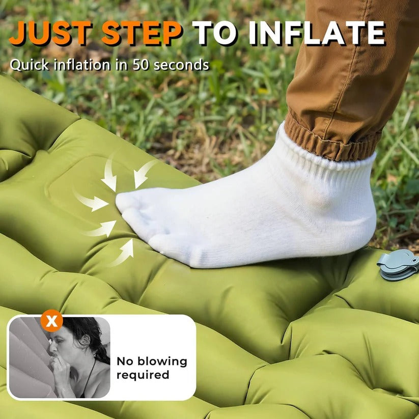 Ultra-Lightweight Inflatable Camping Sleeping Mat with Built-In Pillow - Perfect for Outdoor Adventures