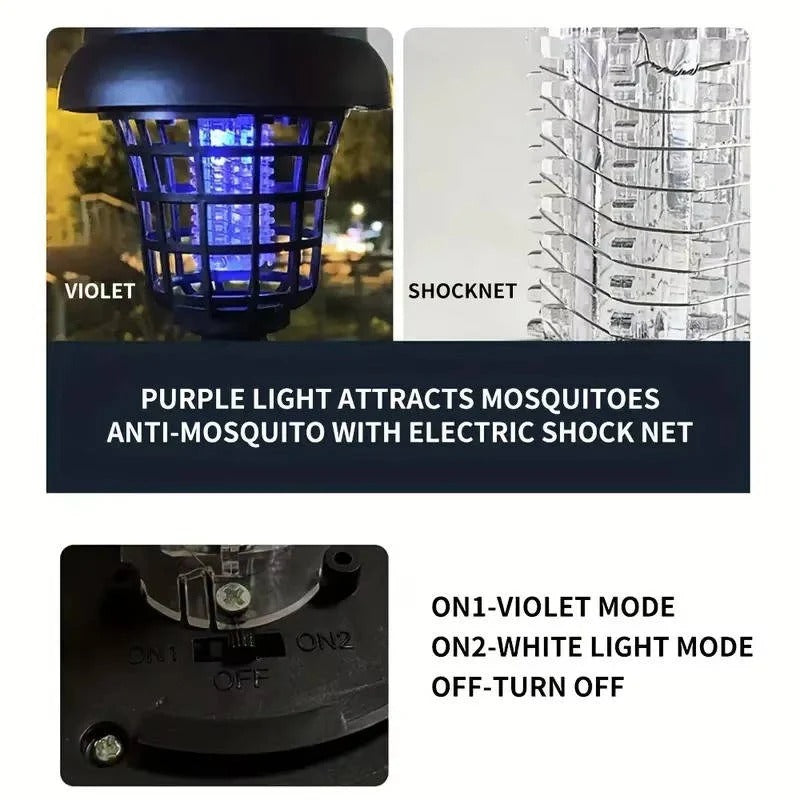 4-Pack Solar Powered Mosquito Zapper & Trap Lights for Patio & Backyard - Eco-Friendly Insect Control Solution
