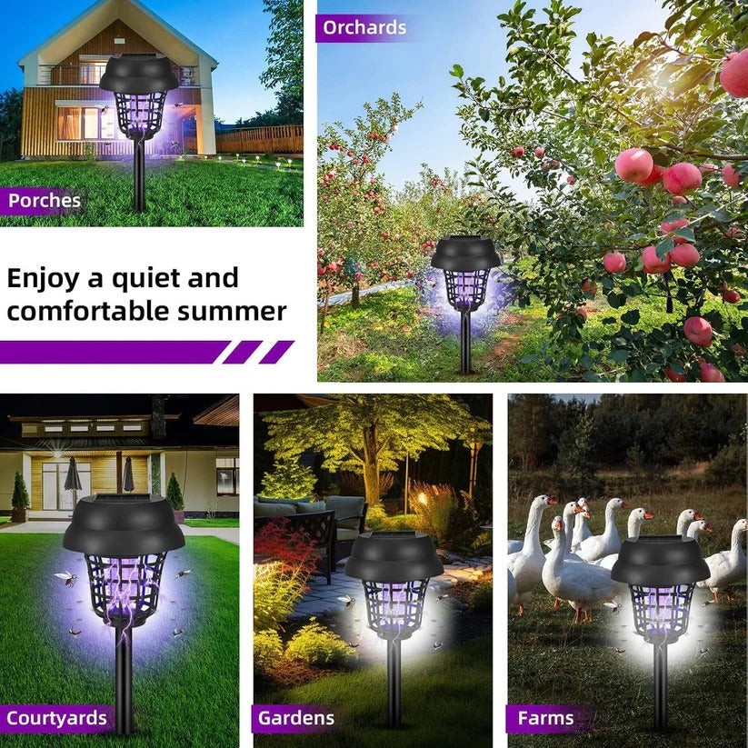 4-Pack Solar Powered Mosquito Zapper & Trap Lights for Patio & Backyard - Eco-Friendly Insect Control Solution