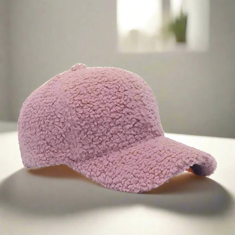 Cozy Teddy Fabric Adjustable Hat for Fall & Winter Casual Style