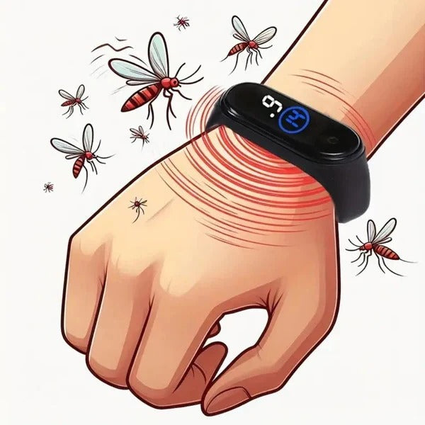 Ultrasonic Mosquito Repellent Wristband with Clip-On Design - Wearable Insect Deterrent for Outdoor Protection