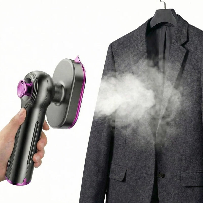 Portable Garment Steamer with 360° Rotating Handle & Transparent Water Tank - Fast Heat-Up, Compact Design for Travel