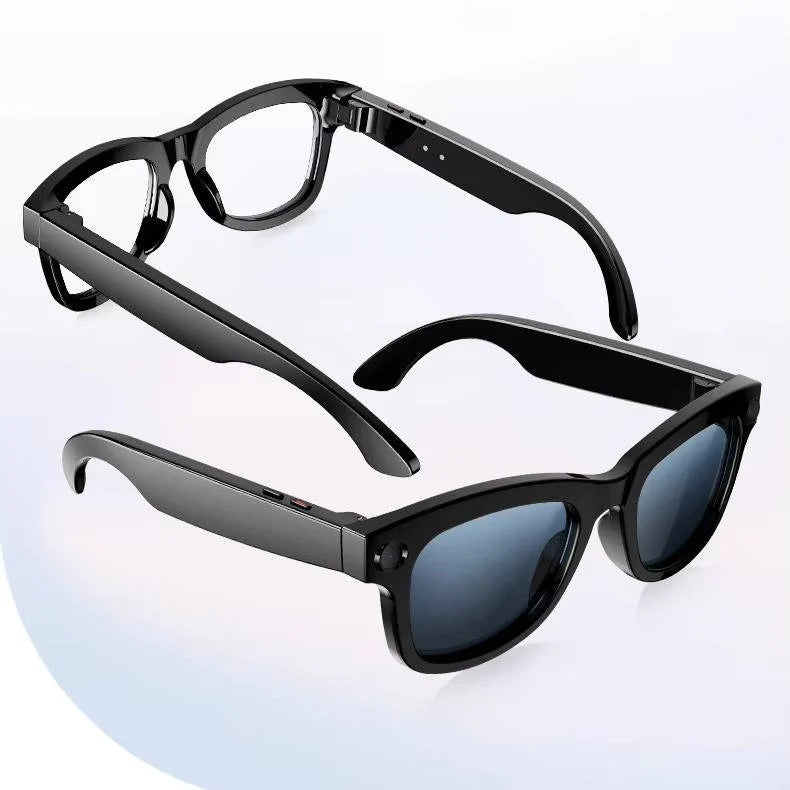 Smart Glasses with Integrated Video Camera & Bluetooth Audio - Stylish Wearable Tech for Hands-Free Recording & Streaming