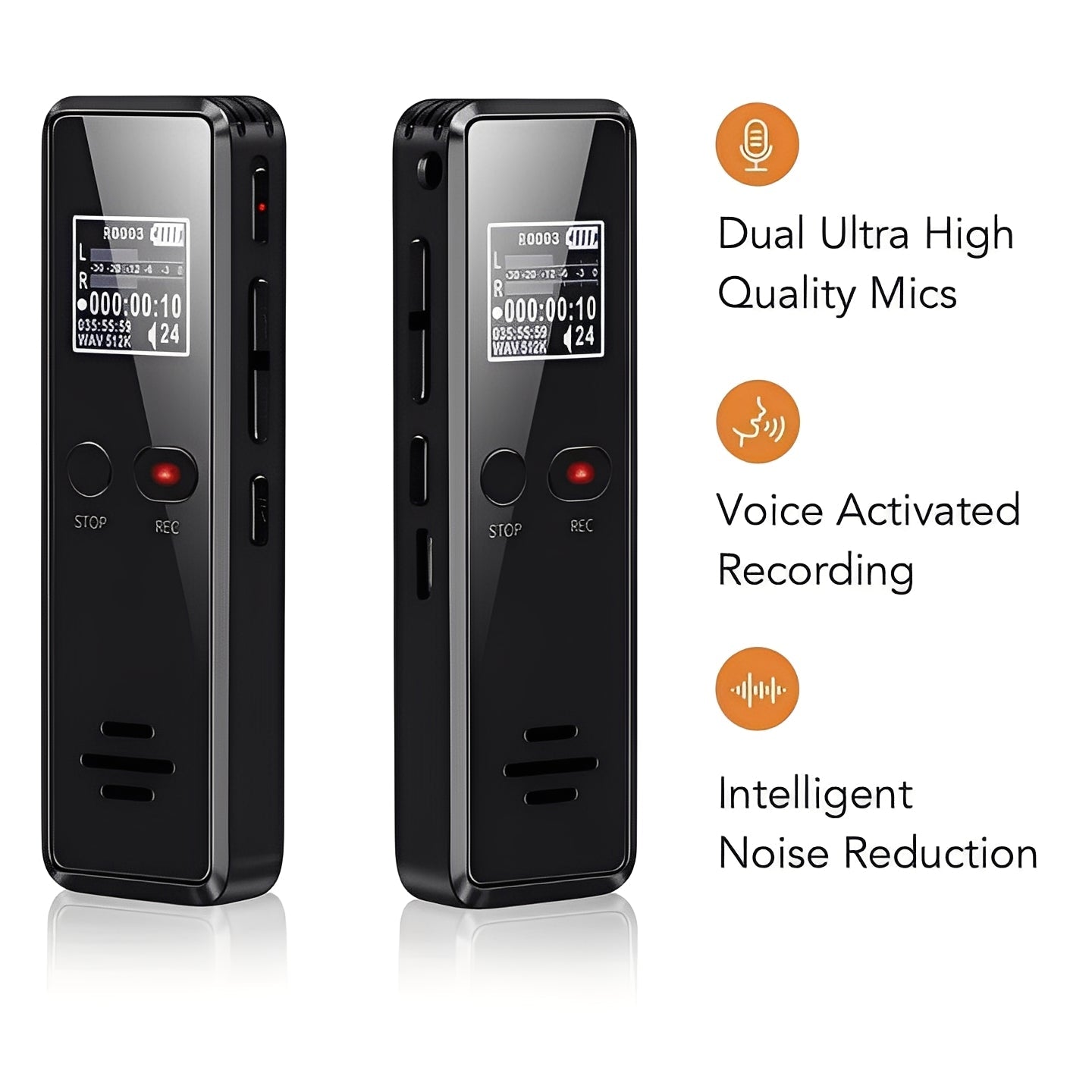 High-Quality Digital Voice Recorder with Built-In Speaker & Noise Reduction - Perfect for Meetings, Lectures, and Interviews