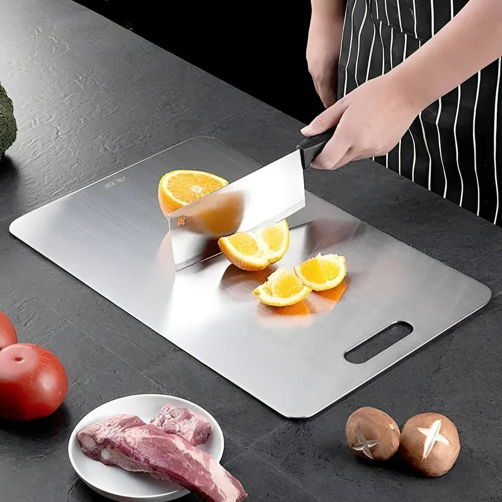 Premium Stainless Steel Cutting Board for Meat, Vegetables & Fruits - Durable, Easy to Clean, Non-Porous Design