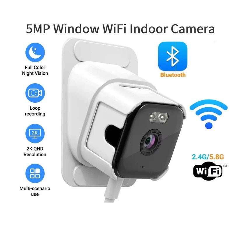 Wi-Fi Window Security Camera with Color Night Vision & Two-Way Audio - Smart Home Surveillance Solution