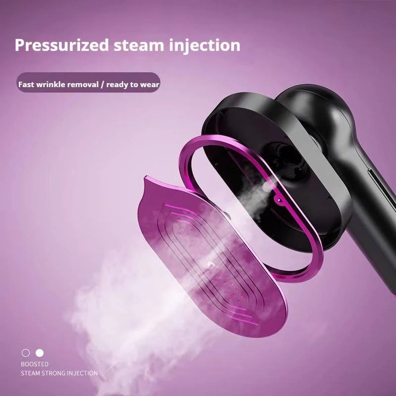 Portable Garment Steamer with 360° Rotating Handle & Transparent Water Tank - Fast Heat-Up, Compact Design for Travel