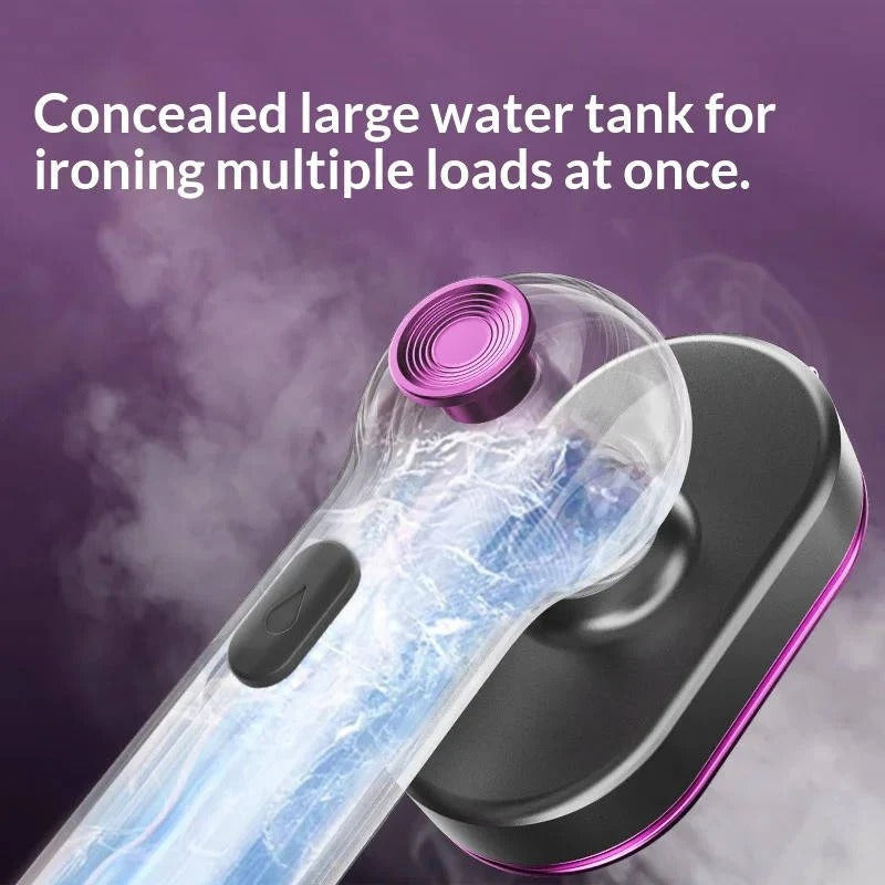 Portable Garment Steamer with 360° Rotating Handle & Transparent Water Tank - Fast Heat-Up, Compact Design for Travel
