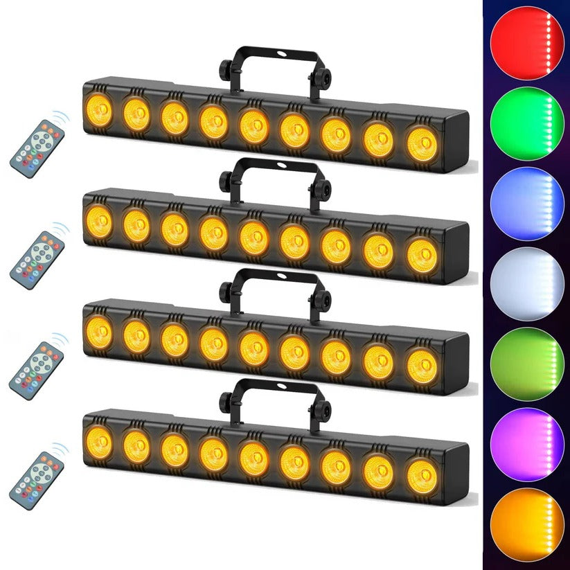 36W RGBW LED Wash Light Bar - DMX DJ Stage Uplight with Remote Control for Parties, Events & Performances