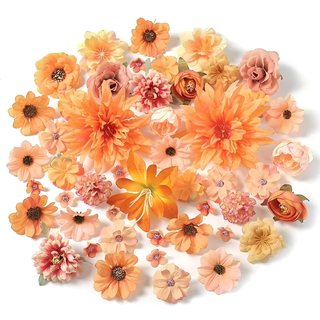 Silk Rose & Daisy Artificial Flower Heads - Perfect for DIY Wreaths, Bouquets & Home Decor