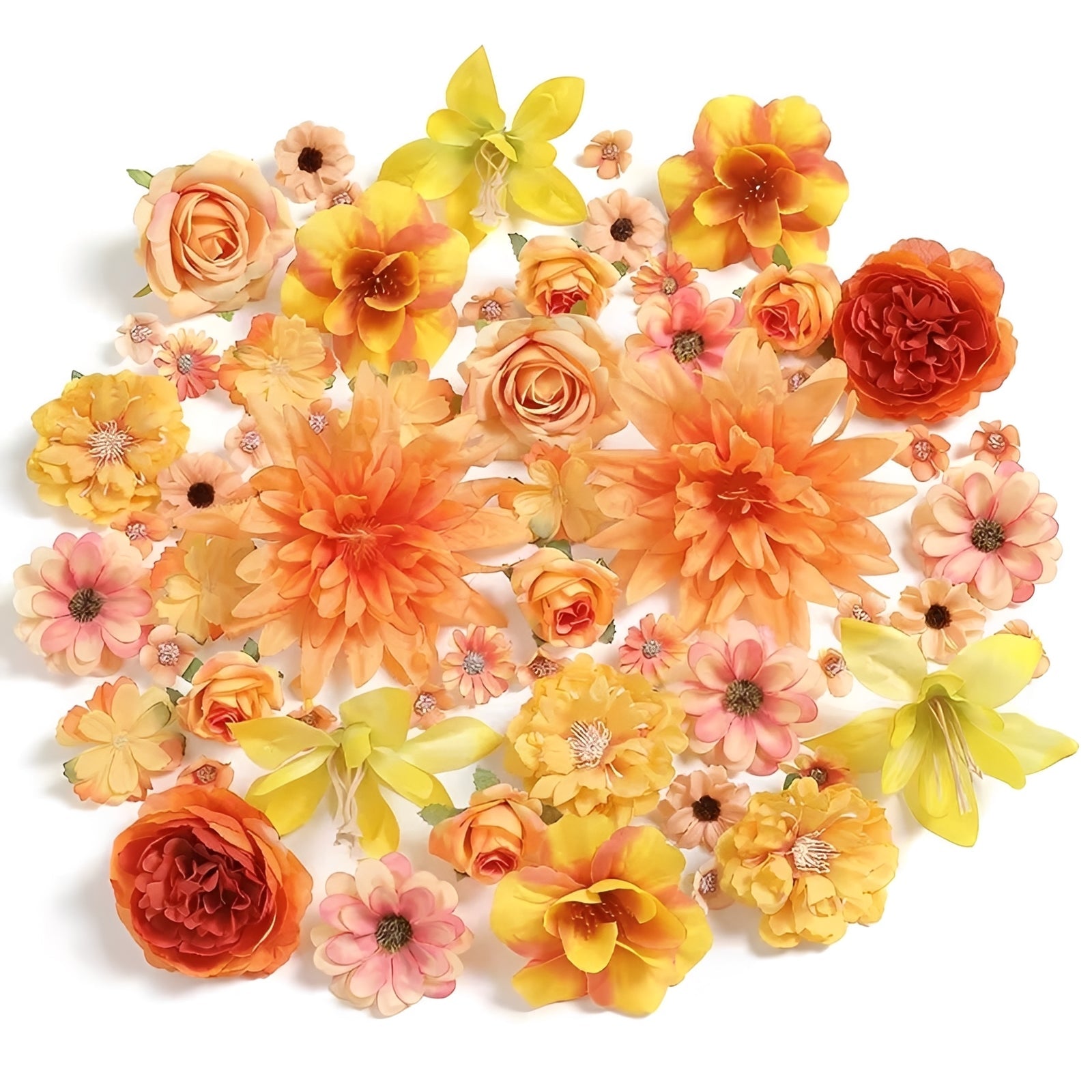 Silk Rose & Daisy Artificial Flower Heads - Perfect for DIY Wreaths, Bouquets & Home Decor
