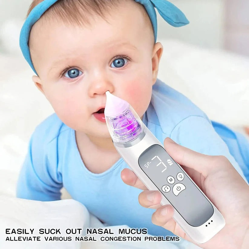 Rechargeable Electric Baby Nasal Aspirator - 3 Suction Modes & Soothing Music for Easy Congestion Relief