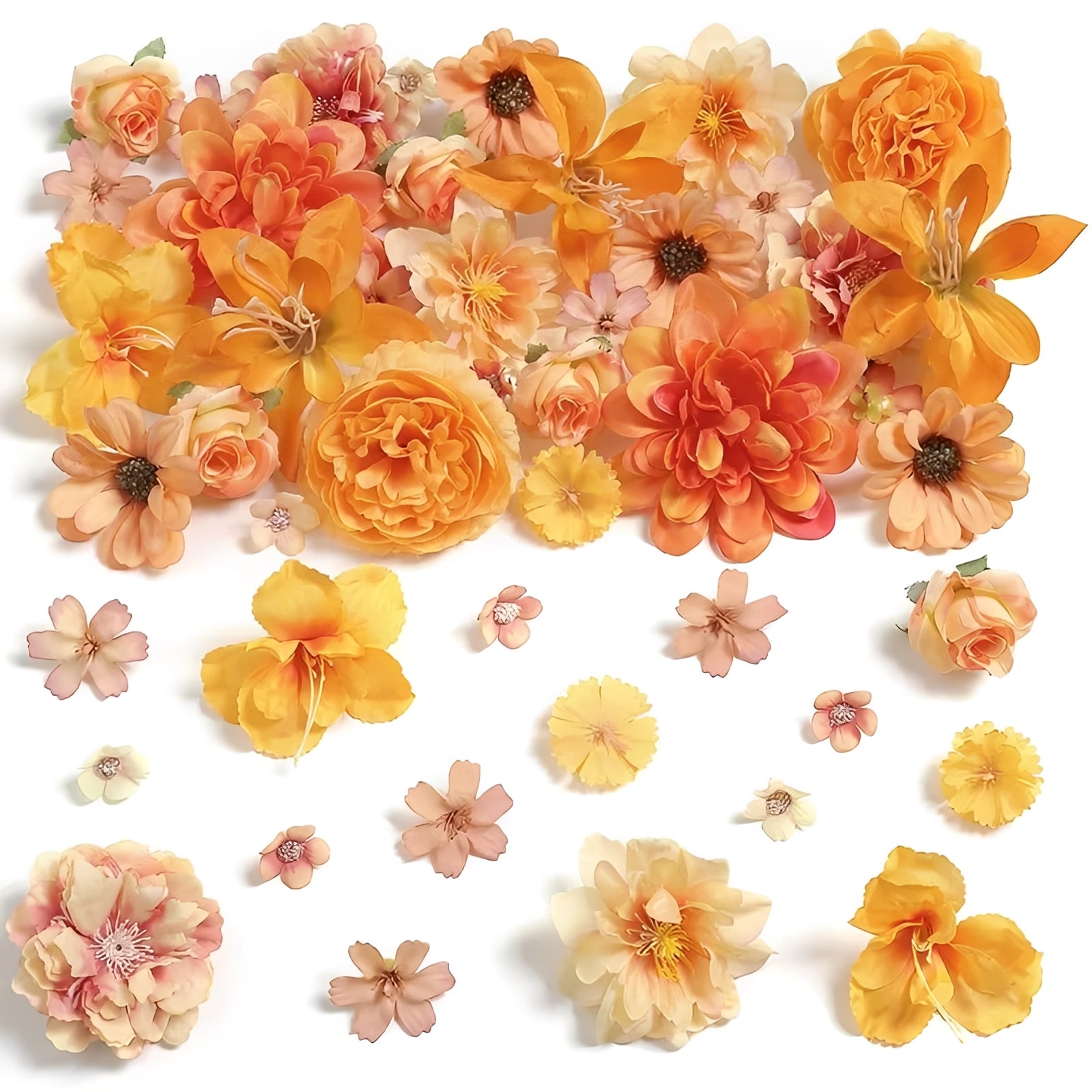 Silk Rose & Daisy Artificial Flower Heads - Perfect for DIY Wreaths, Bouquets & Home Decor
