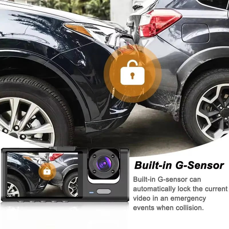 Dual Lens Dash Camera with Front & Rear Recording, 2-Inch Display & Parking Monitor – High-Definition Vehicle Security Camera