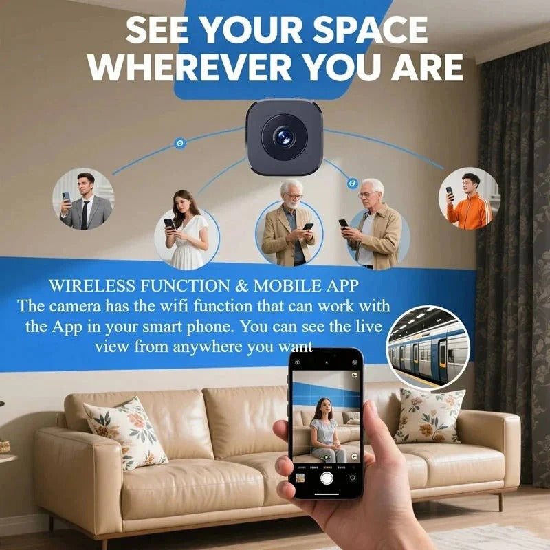 Mini 4K Wi-Fi Indoor Security Camera | Night Vision, Motion Alerts & Smart Monitoring