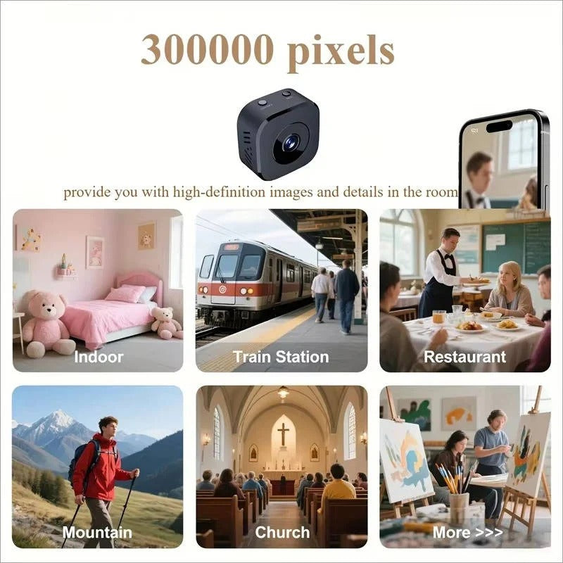 Mini 4K Wi-Fi Indoor Security Camera | Night Vision, Motion Alerts & Smart Monitoring