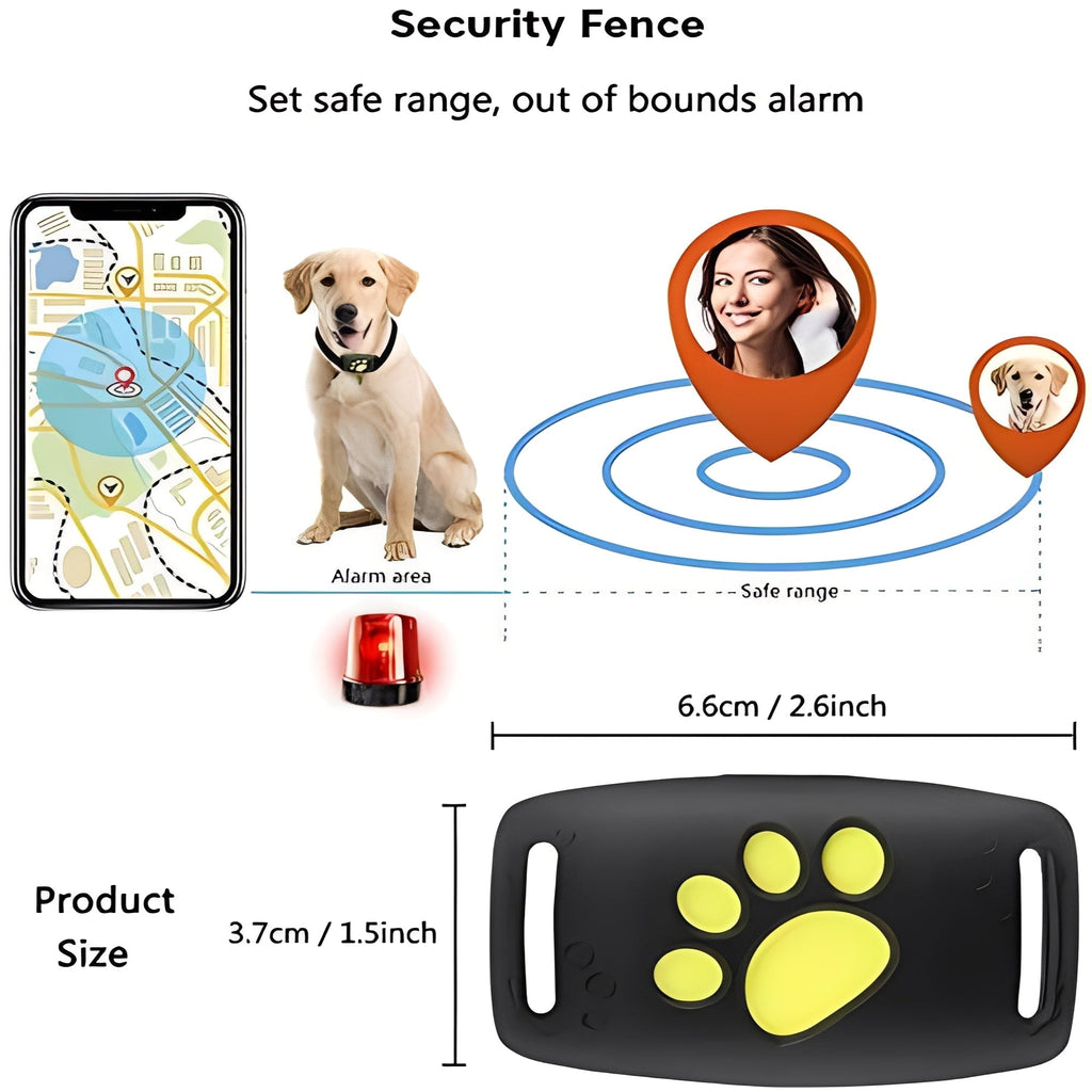 Smart GPS Pet Collar with Real-Time Location Tracking App & Adjustable Strap for Comfort