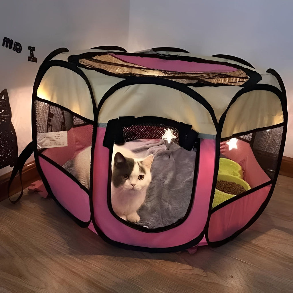 Cozy Indoor/Outdoor Pet Tent for Cats & Small Dogs - Portable, Waterproof, and Easy to Assemble