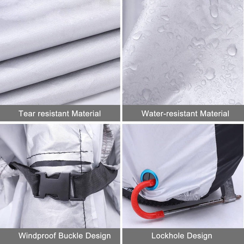 Premium Waterproof Electric Bike Cover with PU Coating & Lock Opening – Durable Outdoor Protection for E-Bikes