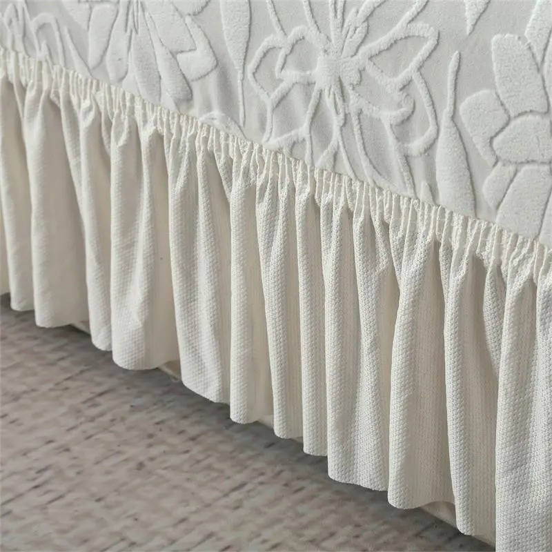 Elegant Jacquard Sofa Slipcover with Sunflower Pattern & Stylish Skirt - Perfect for Home Decor