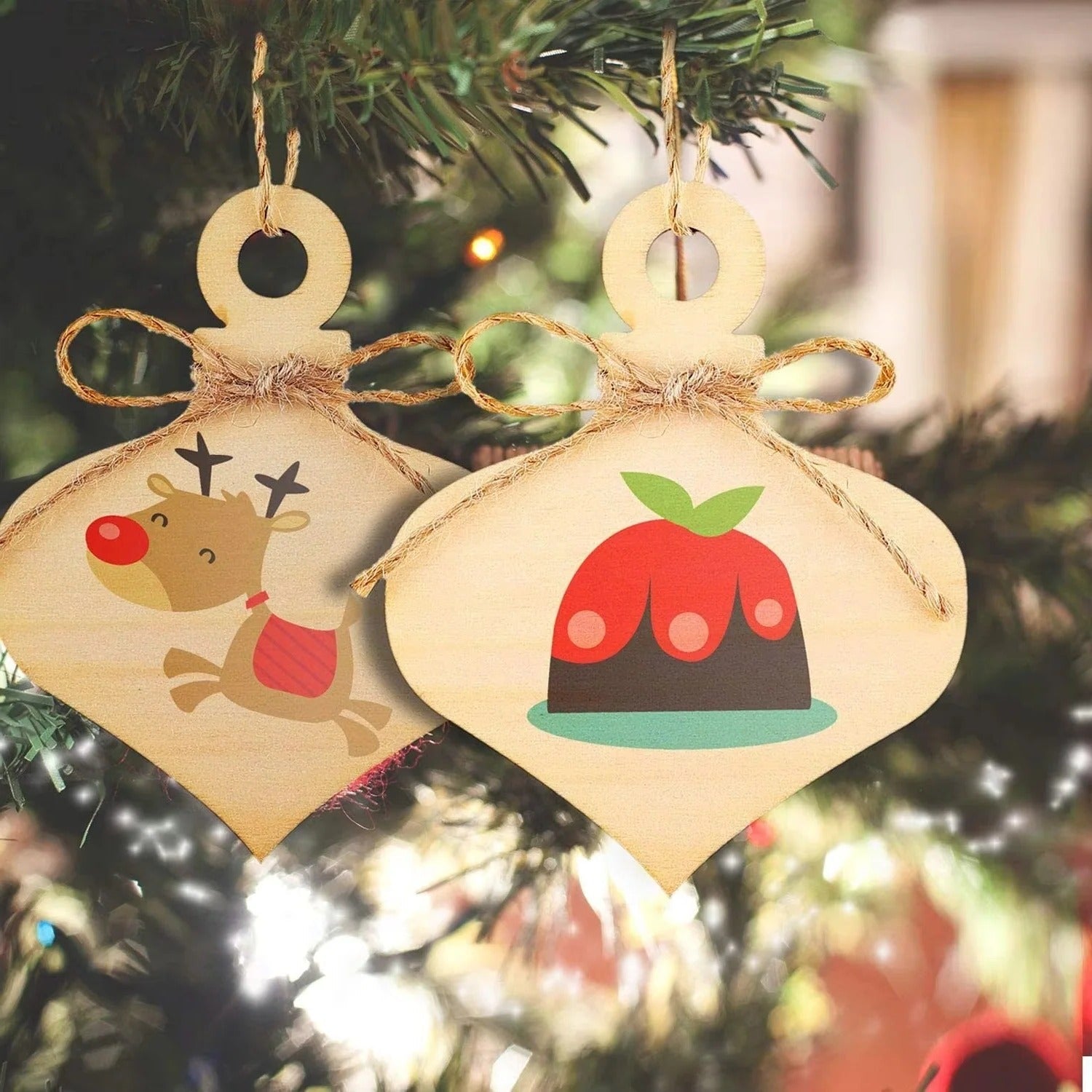 10-Piece Set of Unfinished Wooden Ornament Blanks for DIY Crafts - Perfect for Customization and Personalization