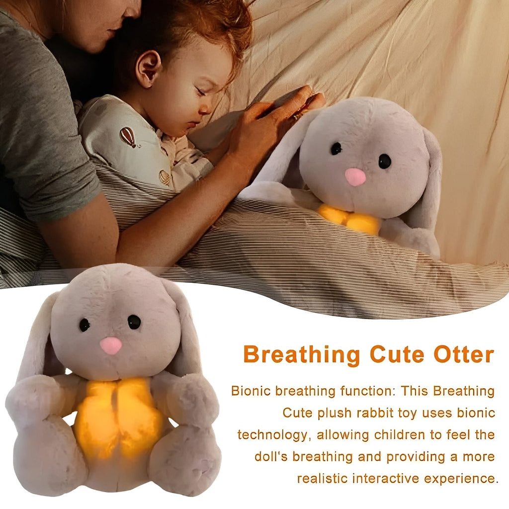 Breathing Motion Stuffed Animal Bunny - Realistic Cuddly Plush Toy for Kids